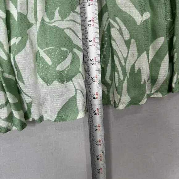 By Anthropologie Dress Womens XS Green Smocked Bandeau Leaf Tropical Cutout Maxi - Picture 10 of 14